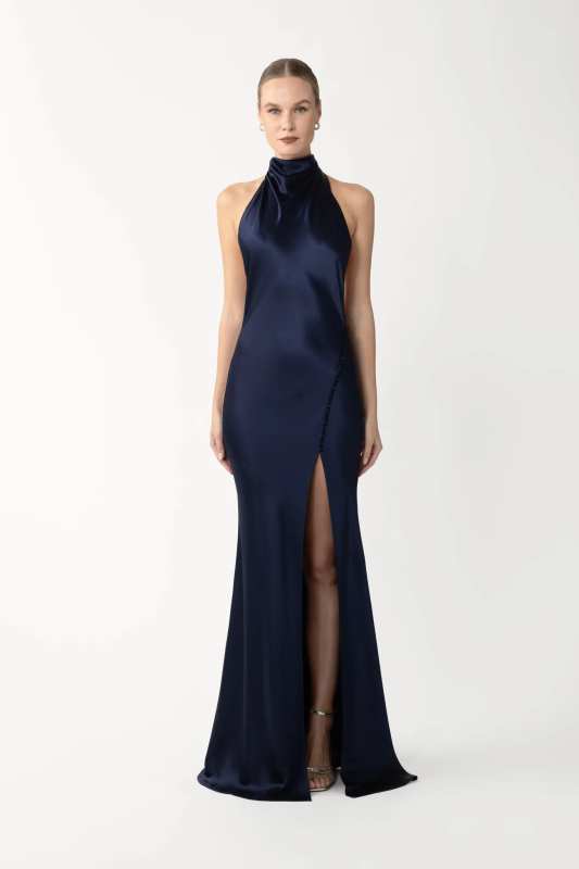 Penelope Backless Satin Gown